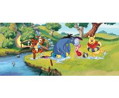 AG Design FTDh 0615 Winnie Puuh Disney Fluss, Papier Fototapete Kinderzimmer - 202x90 cm - 1 Teil, Papier, multicolor, 0,1 x 202 x 90 cm