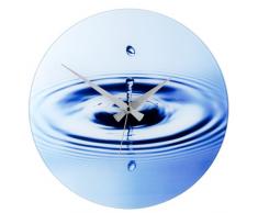 WENKO 21363100 Wanduhr Water Circle, Gehärtetes Glas, 37 x 3 x 37 cm, Mehrfarbig