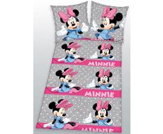 Herding 4477009050521 Bettwäsche Minnie Mouse, Kopfkissenbezug: 80 x 80 cm + Bettbezug: 135 x 200 cm, 100 % Baumwolle, Linon