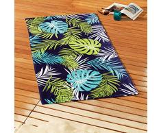 Linie Décor Strandtuch Velours Druckt palmista, Baumwolle, Mehrfarbig, 150 x 70 cm