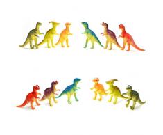 SHATCHI Dinosaurs 12 Dinosaurier-Figuren, Partytütenfüller, Pinata, Geschenk, Lernspielzeug, Weihnachtsstrumpffüller, mehrfarbig, 5 cm