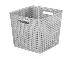 CURVER Dekorativer Korb, Polypropylene, Silver, 33 x 28 x 33 cm, 4