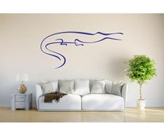 INDIGOS 4051095816539 Wandtattoo / Wandsticker - d256 gefÃ¤hrlicher Alligator Krokodil Tribal, Vinyl, blau, 80 x 36 x 1 cm