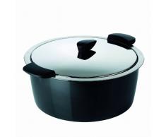 KUHN RIKON 30724 Thermokochgeschirr HOTPAN Kochtopf mit Deckel, schwarz, 4,5 Liter, 26 cm, dampfgaren, warmhalten, induktionsgeeignet, spülmaschinengeeignet, Edelstahl