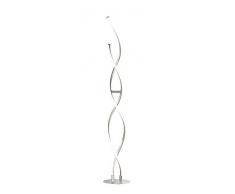 WOFI Standleuchte, Aluminium, Integriert, 16.2 W, Nickel Matt, 22 x 22 x 131 cm