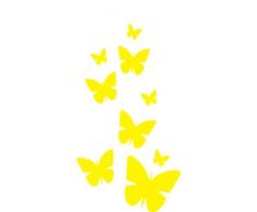 INDIGOS 4051095015178 Wandtattoo w183 Schmetterlinge 120 x 65 cm, gelb