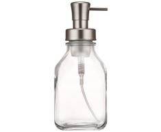 iDesign Cora Schaumseifenspender, großer Seifenspender aus Glas, durchsichtig und silberfarben