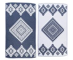 Bersuse 100% Cotton Yucatan Turkish Handloom Towel Handtuch, dunkelblau, 39X71 Inches