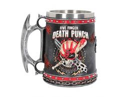 Nemesis Now Five Finger Death Punch Bierkrug, 15 cm, Kunstharz mit Edelstahleinsatz, Schwarz