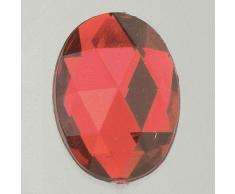 efco Deko Stein Facet Oval Set, Acryl, Rot, 8 X 10/10 x 14/13 x 18/18 x 25 mm, 30/10/10/2-teilig