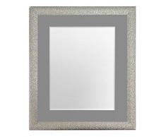 FRAMES BY POST Glitz Bilderrahmen mit dunkelgrauem Passepartout, Kunststoffglas, 30 x 30 cm, Champagnerfarben