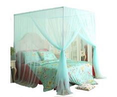 Mengersi 4 Eckpfosten Betthimmel Bettvorhang Bettgestell Vorhänge Schlafzimmer Dekoration Queen lichtgrün