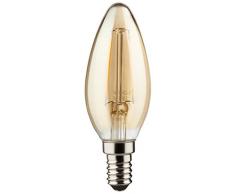 MÜLLER-LICHT 400188 A+, Retro-LED Lampe Kerzenform Ersetzt 17 W, Glas, E14, gold, 3.5 x 3.5 x 9.8 cm