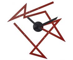 Alessi DL01 R Wanduhr, Stahl, epoxidharzlackiert, rot, 50.00 x 47.00 cm