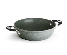 Bialetti 0B6T2024 Servierpfanne Donatello Petravera 24cm, Aluminium, Silber, 24 cm