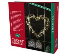 Konstsmide 2893-803 LED Dekoration Metallsilhouette Herz, goldfarben / für Innen (IP20) / 24V Innentrafo / 48 warm weiÃe Dioden / transparentes Kabel