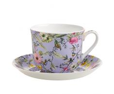 Maxwell & Williams Kilburn Tasse, Porzellan, lila, bunt, 17.5 x 17.5 x 9.5 cm, 2-Einheiten