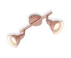 Briloner Leuchten LED Deckenleuchte 2 dreh- & schwenkbare LED-Spots, Vintage / Retro Strahler, Decken-Lampe, Kupfer, GU10, inkl. 2 x 3 W Leuchtmittel