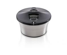 Leifheit Salatschleuder ProLine-Serie, Edelstahl (5, 5 L) im formschönen Design, Salattrockner mit Anti-Rutsch-Boden, Salatschüssel für schonendes Schleudern