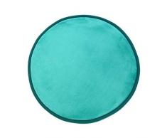 Monbeautapis Teppich rund, Extraweich, rutschfest, Flanell, Polyester, 70 x 70 cm, Polyester, türkis, 70x70 cm