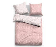 TOM TAILOR 0069903 Satin Bettwäsche Garnitur mit Kopfkissenbezug (Baumwolle) 1x 200x200 cm + 2X 80x80 cm, Rose