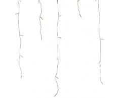 Konstsmide 2733-102 LED Eisregen Lichtervorhang / für Außen (IP44) / 24V Außentrafo / 200 warm weiße Dioden / weißes Kabel