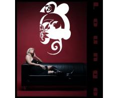 INDIGOS 4052166008945 Wandtattoo w105 Mond Gesicht Fantasy Wandaufkleber 96 x 57 cm, rosa