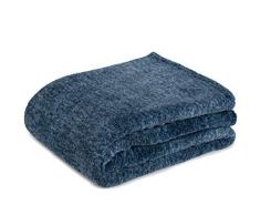 Gözze Wohn- und Kuscheldecke marmoriert, 150 x 200 cm, Alaska, Dunkelblau, 40150-51-150200