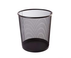 TIPTOP OFFICE TTO Papierkorb aus Drahtmetall 12 Liter, Kunststoff, Schwarz, Medium