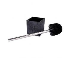 Wenko WC-Garnitur Slate-Rock, hochwertiger Bürstenhalter aus Kunststoff in Schiefer-Optik, inklusive Toilettenbürste, 10 x 39 x 10 cm, anthrazit