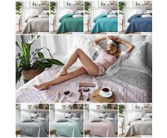 room99 Allzweckdecke Tagesdecke Steppdecke Bettüberwurf Doppelseitig Gesteppt Bueno (Grey, 200 cm x 220 cm)