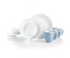 Corelle Farmstead 3270 Tafelservice mit Glasplatte, bruchfest, 16-teilig, Vitrelle-Glas