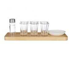 Premier Housewares Tequila Shot Glass Set, Holztablett, sechs Schnapsgläser