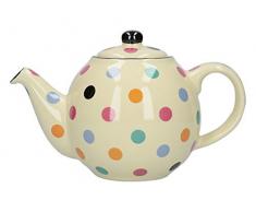 Dexam London Pottery Teekanne rund, für 4 Tassen, bunt gepunktet