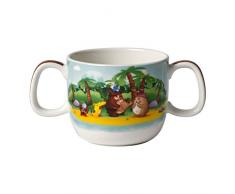 Villeroy & Boch Chewys Treasure Hunt Kinderbecher, 180 ml, Mit 2 Henkeln, Premium Porzellan, Weiß/Bunt