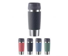 Emsa N2011500 Travel Mug Easy Twist Thermobecher, 0,36 L, Easy Quick-Press, Edelstahl-Isolierbecher, Schraubverschluss, 4h heiß/8h kalt, 100% dicht, auslaufsicher, 360°-Trinköffnung, anthrazit