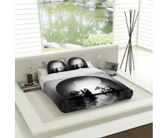 TSUKI Yakan Bettwäsche, Baumwolle, Schwarz, Einzelbett, Bett 90, 2 Stück