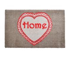 LifeStyle-Mat Designer Fussmatte Willkommen – Fussmatten rutschfest und waschbar – Schmutzfangmatte/Fussabstreifer – BRAUN ROT 40x60 cm