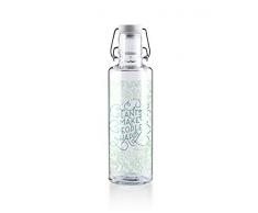soulbottle 0,6l • “Plants make people happy • Trinkflasche aus Glas • vegan, plastikfrei, klimaneutral