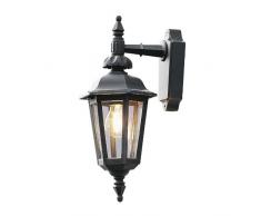 Konstsmide Pallas 519-750 Wandleuchte / B: 18cm T: 23cm H: 42cm / 1x60W / IP23 / lackiertes Aluminium / matt-schwarz