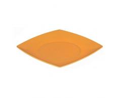 Magu Teller flach 25cm eckig Natur-Design orange