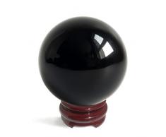 Mina heilen Obsidian Kristall Fengshui Ball für Ball, Meditation, Crystal Healing, Wahrsagung Bereich, Home Dekoration, 100% natürlich und echtem 160 mm (6.3) schwarz