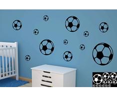 Kleb-drauf 12 FuÃbÃ¤lle/WeiÃ - matt - Aufkleber zur Dekoration von WÃ¤nden, Glas, Fliesen und Allen Anderen glatten OberflÃ¤chen im Innenbereich