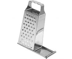 Westmark Vierkantreibe mit Schiebeverschluss, 4 Schneid-/Reibeflächen, Höhe: 26,4 cm, Rostfreier Edelstahl, Quattro, Silber, 11382270