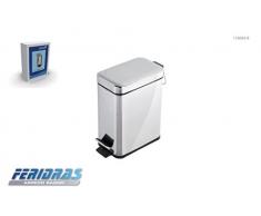 Feridras 178004-b Abfalleimer, rechteckig, 5 l, Chrom, 29 x 22.8 x 14 cm