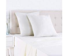 AmazonBasics - Kissenbezug, Satin - 65 x 65 cm x 2, Hellgrau