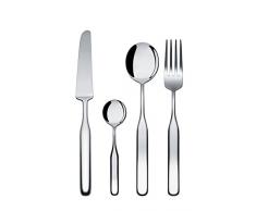 Alessi Collo-Alto Besteckset 24 teilig, Edelstahl, Silber, 3 x 36 x 5.5 cm, Einheiten