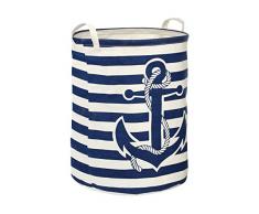 Premier Housewares Anker Wäschesack, PE-Polyethylen, Polyester/Baumwolle/Rayon, Blau, 38x38x48