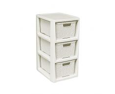 BranQ - Home essential Regal in Rattan Design, Kunststoff PP, Anthrazit, 29,5x24x48,7 cm