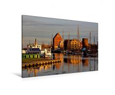 Calvendo Premium Textil-Leinwand 120 cm x 80 cm quer, Museumshafen | Wandbild, Bild auf Keilrahmen, Fertigbild auf echter Leinwand, Leinwanddruck Orte Orte